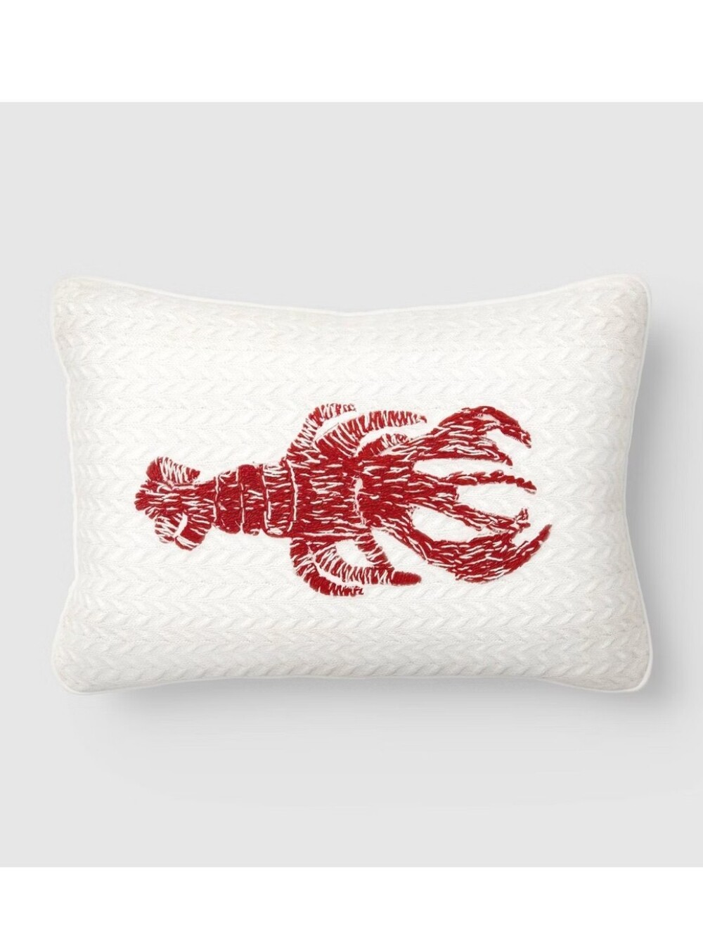 Room Essentials NWT Seaside Lobster Indoor Lumbar Pillow In Neutral/Red 18"x12"